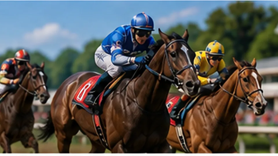 Horse racing action used as an editorial visual for Alberta's western and equestrian event culture