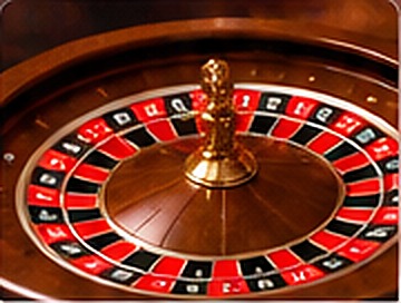 Roulette wheel in a casino setting